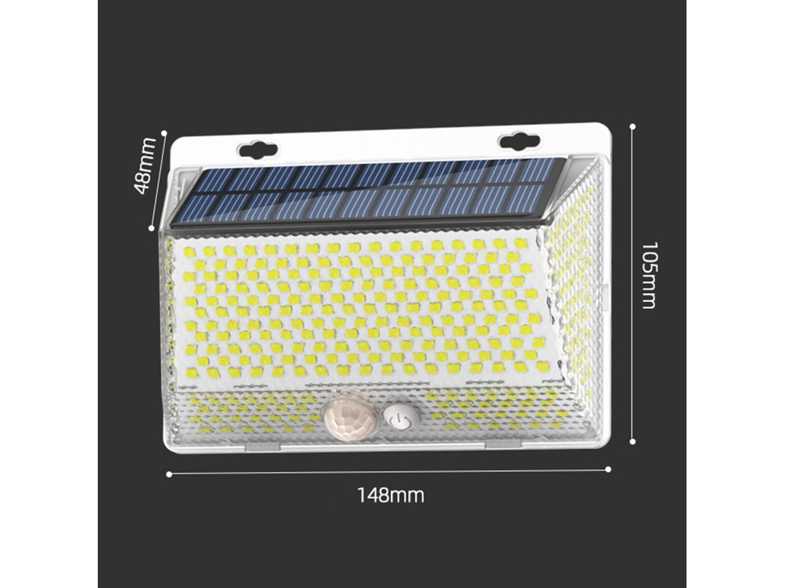 Rebe-luz Solar De Pared Exterior Con 328 Leds, Impermeable, Control Remoto, Sensor, Para Jardín, Garaje, Balcón Y Patios