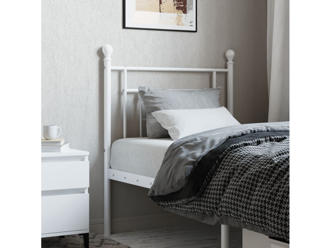 Cabecero de metal blanco de 75 cm
