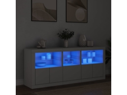 Aparador | Mueble De Comedor | Buffet Con Luces Led Blanco 162x37x67 Cm Wsd858458