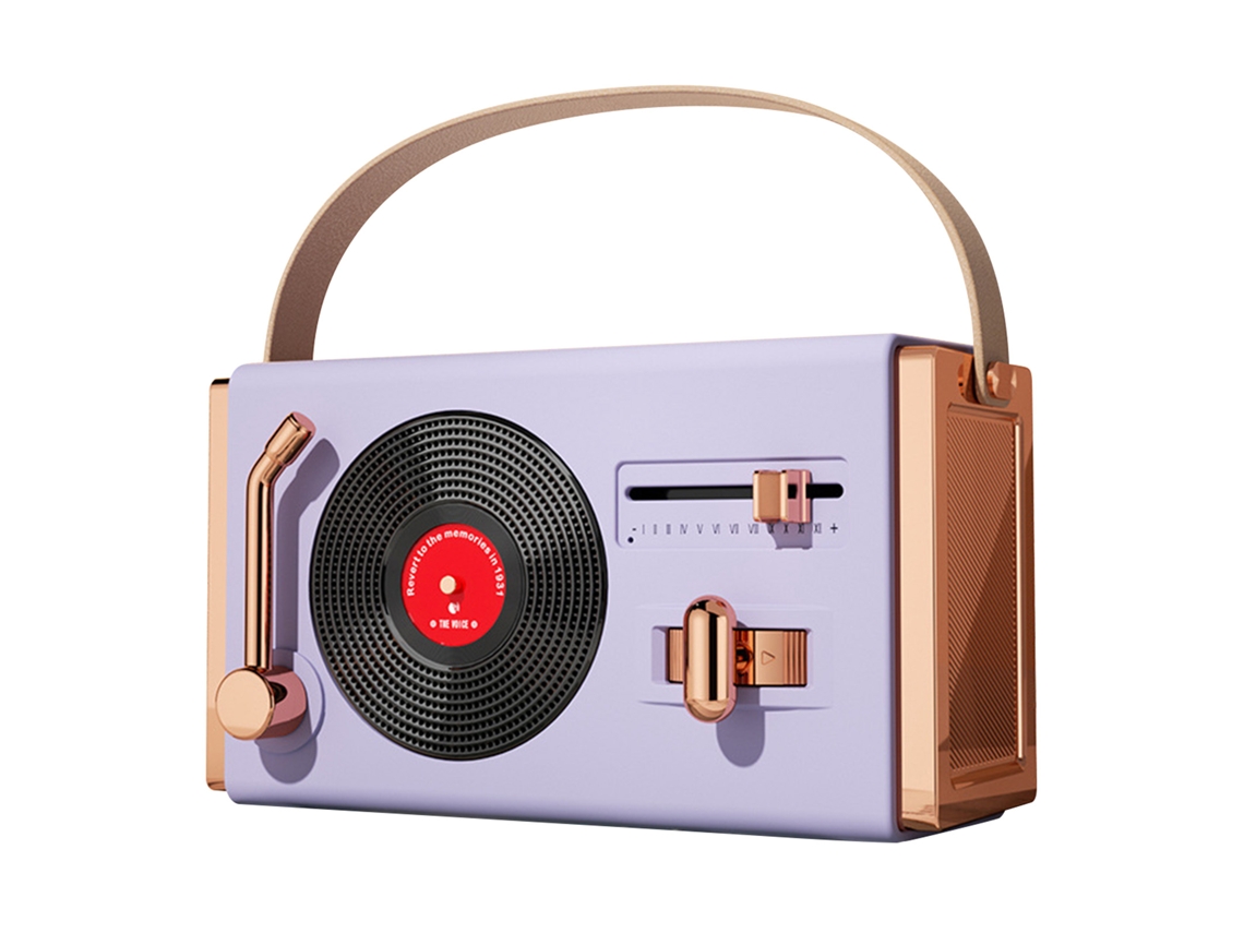 Altavoz Bluetooth portátil morado para exteriores, sonido de alta calidad, compatible con USB, altavoz retro para sala de estar y oficina, Jeiibrzui