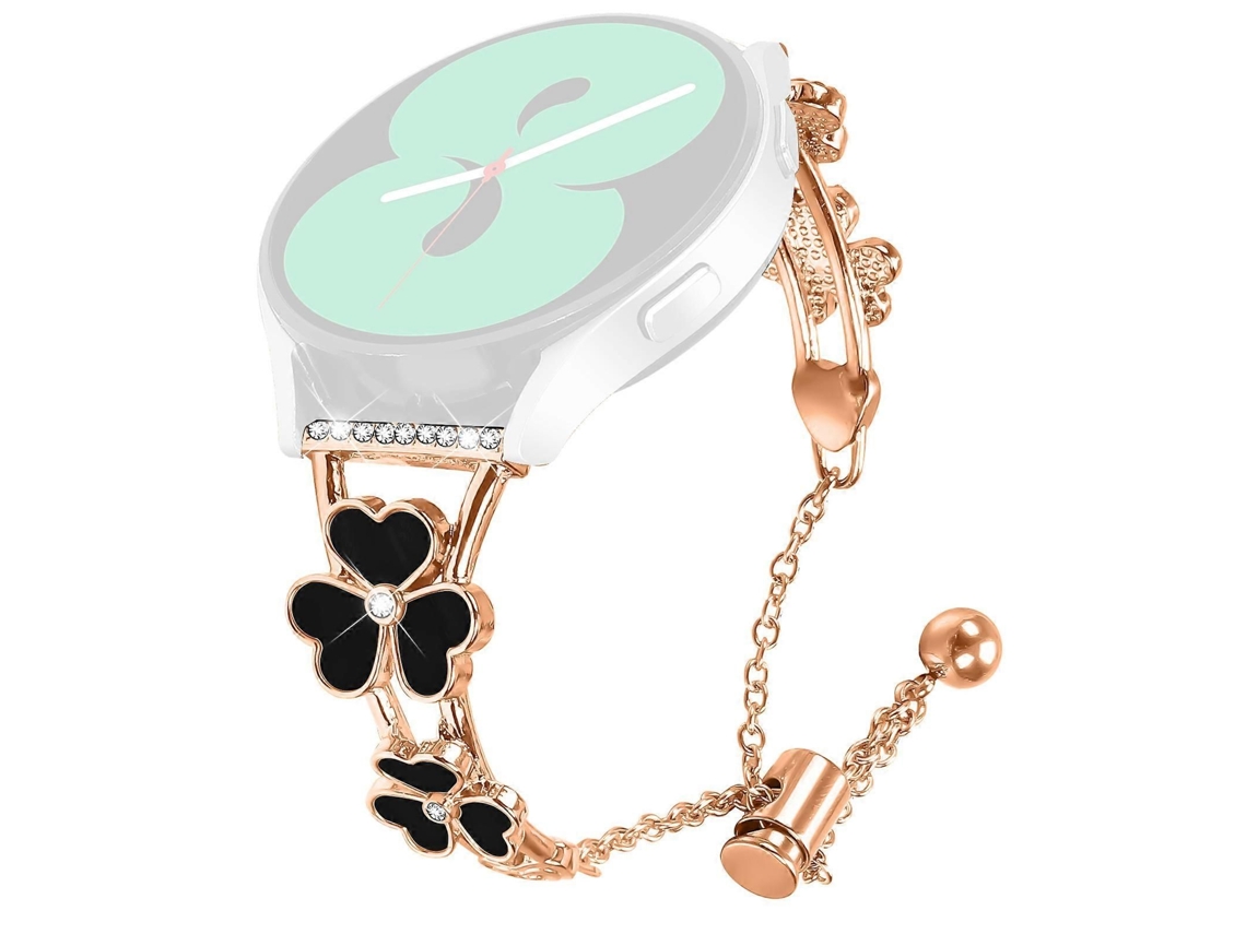 Para Syncup Relógio Infantil Pulseira De Coração Trevo Decoração Liga De Zinco Pulseira De Metal Ouro Rosa