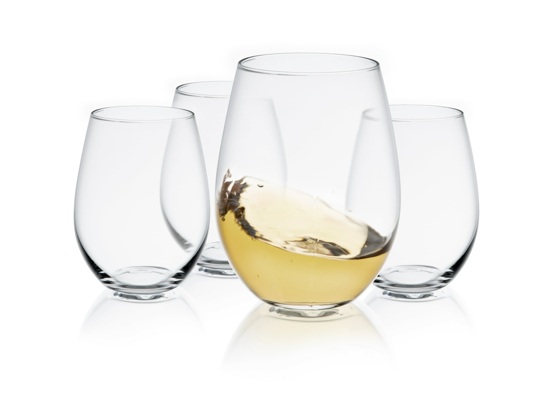 Copas de vino sin tallo para vino tinto y blanco, copas de vino modernas con diseño elegante y construcción resistente a roturas, aptas para lavavajillas.