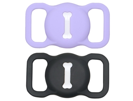Soporte para collar de perro Airtag, soporte para collar de gato Airtag, funda de silicona para collar de gato Airtag, Taro morado gris ZMDECQNA