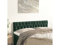 Cabeceros 2 Unidades De Terciopelo Verde Oscuro 72x7x78/88 Cm