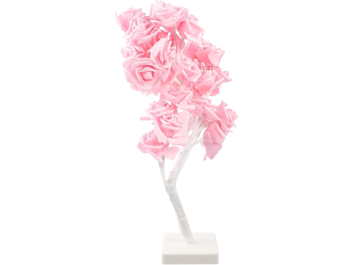 Lámpara de mesa con forma de rosa, lámpara de mesilla decorativa o lámpara LED SFUSHOS