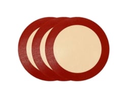 3pcs Alfombrillas De Silicona Redondas Para Hornear Antiadherentes Hoja De Repostería Pan De Pastel 20,00x20,00x0,10cm Como Se Muestra
