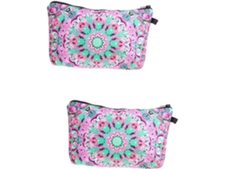 Neceser De Viaje De 2 Piezas Con Cremallera Y Estampado, Práctico Organizador De Viaje.