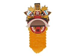 Ats-modelo De Arte Papel Diy Cabeza De León Bailarín Chino Lindo Para Niños Decoración Juguete Amarillo