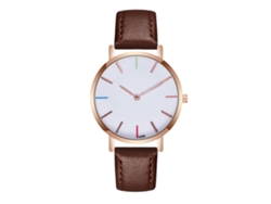 Relógio Quartz Analógico Zhoulianfa Pulseira De Couro Jeans Design Simples E Casual Verde