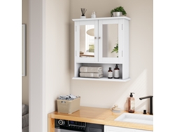 Armario Baño Con Espejo - Estante Ajustable - Blanco