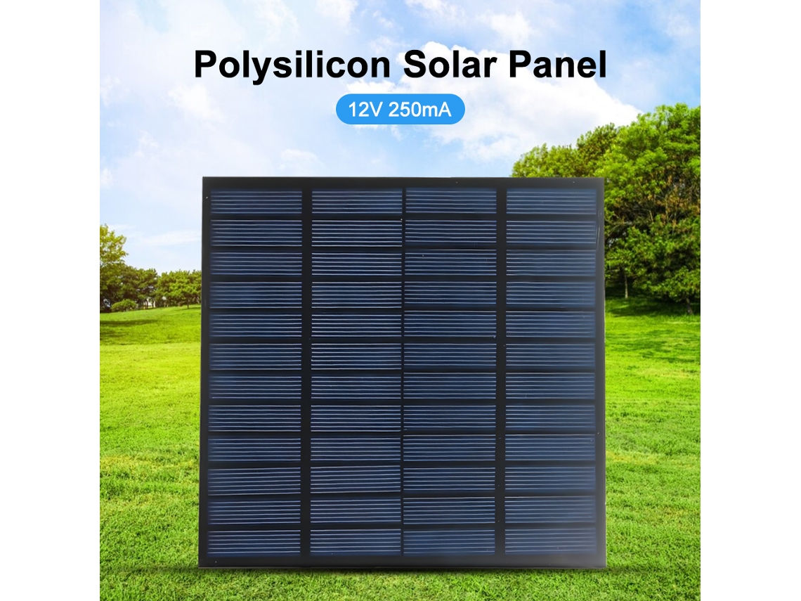 Panel solar de polisilicio de 3 W y 12 V, eficiencia de 18,6 kF, cargador, clasificación IPX6