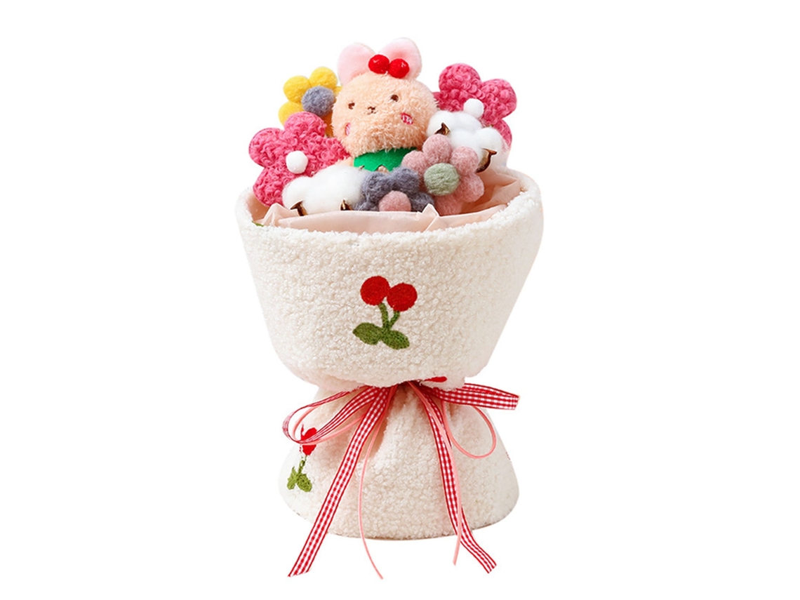 Ramo de peluches con luces LED vibrantes - Conejo rosa