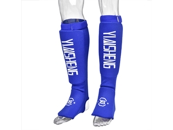 Protector de piernas y pies transpirable y duradero para MMA, boxeo, karate y taekwondo (azul M)