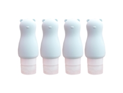MEOIRUERY 4 piezas frascos pequeños de silicona, frascos de viaje mini con animales tiernos