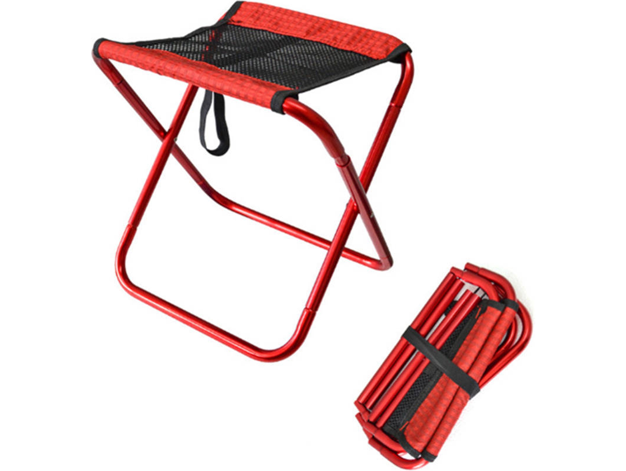Silla de Camping WJS Desmontable Portátil (Rojo)