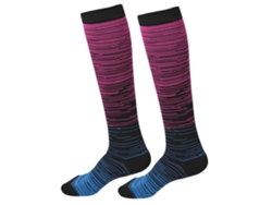 Calcetines largos de compresión para pilates, yoga, fitness, maratón y running, unisex, negros y rosas.