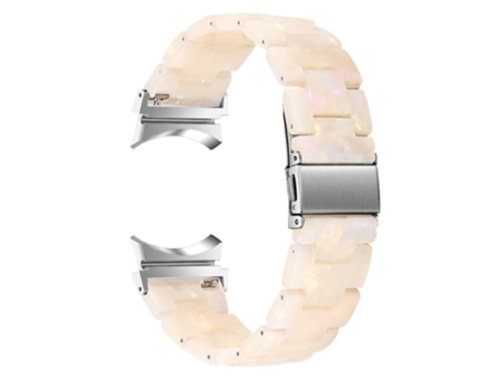 Correa de acero inoxidable con hebilla para Samsung Galaxy Watch 5 40mm/44mm/Watch 5 Pro 45mm - blanco fluorescente