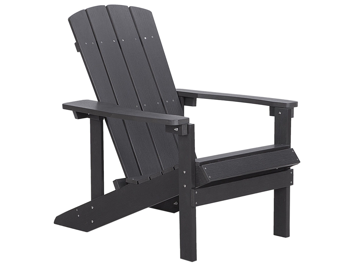 Silla de jardín BELIANI Adirondack de Madera plástica Gris 75x88x88