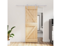Puerta corrediza | Puerta corredera con herrajes 70x210 cm madera maciza de pino Wsd957653 Lovely Home
