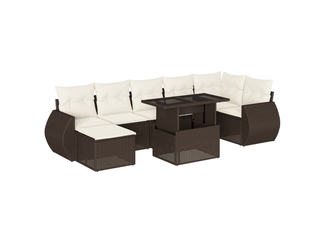 Maison Exclusive - Set Sofás De Jardín 8 Piezas Y Cojines Ratán Sintético Marrón