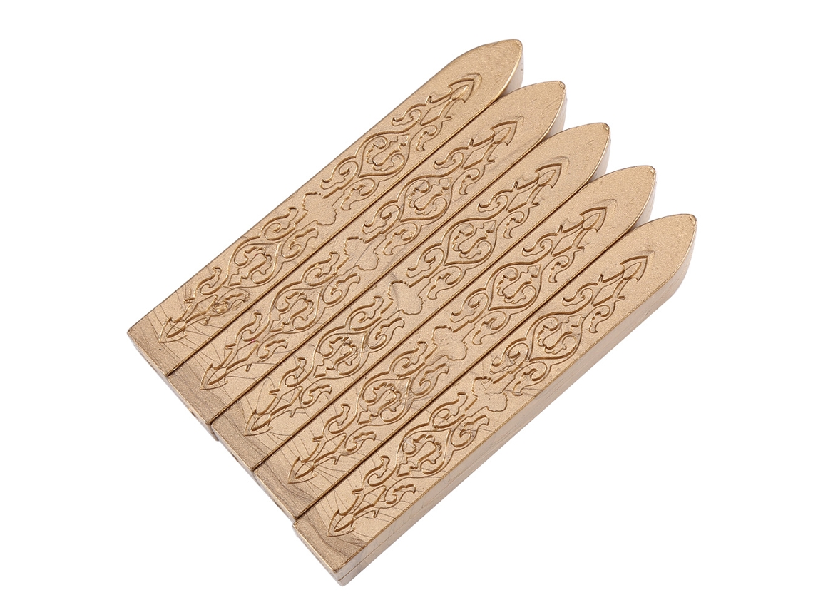 Juego De 5 Palitos De Cera Para Sellos Caseros, Sobres Y Cartas (bronce)