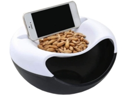 Caja organizadora de refrigerios de plástico apto para uso alimentario, con soporte para teléfono celular, Du Gokoco