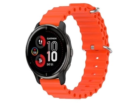 Correa De Reloj Inteligente Para Garmin Venu 2 Plus, Correa De Reloj Naranja De Color Sólido De Silicona Estilo Océano De 20Mm VENISYMLIS