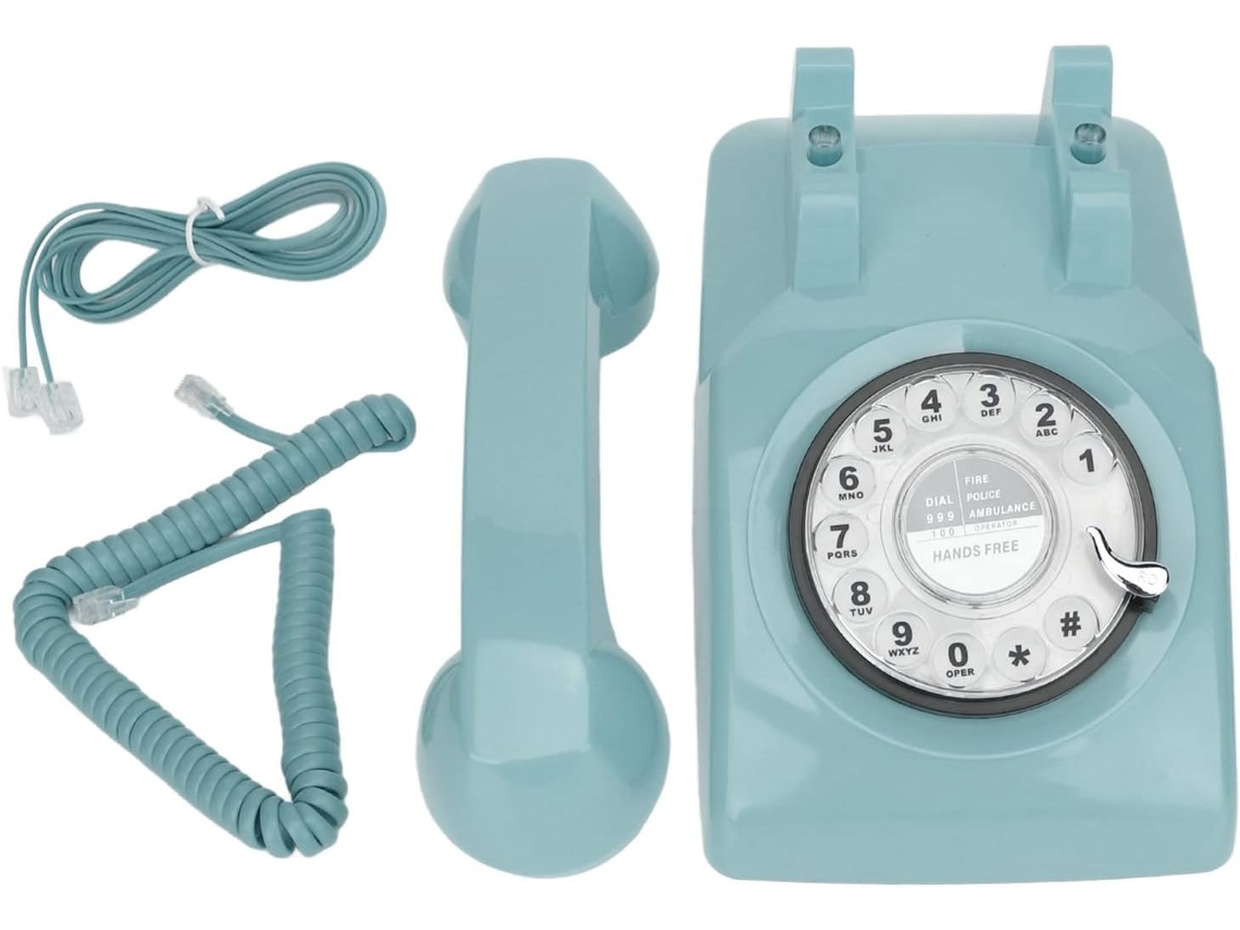 Teléfono Fijo Antiguo De Disco Con Timbre Mecánico - Decoración Retro
