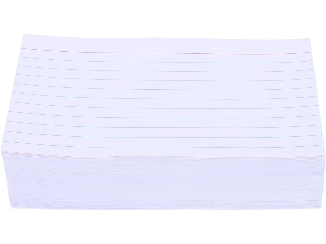 Paquete De 400 Tarjetas De Repaso De Papel Blanco Rayado Para Material Escolar De Secundaria