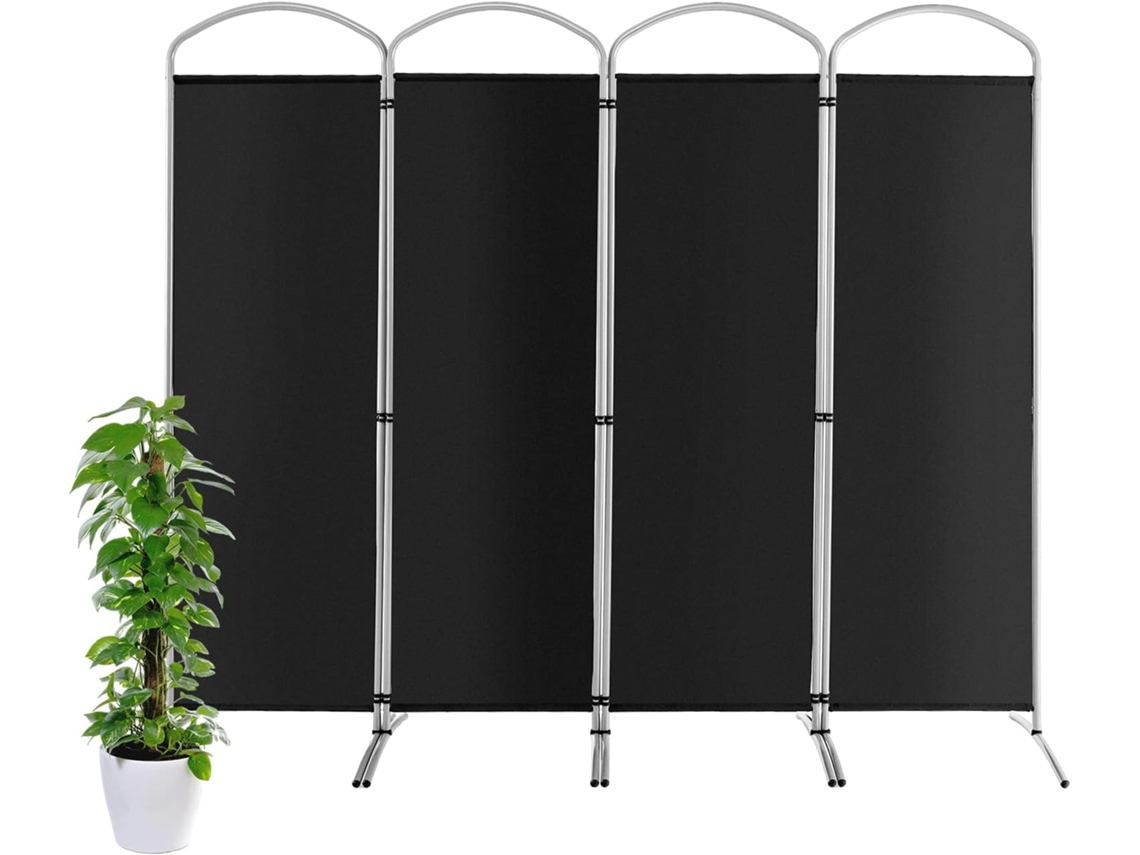 Biombo Separador Plegable de 4 Paneles, Separador de Habitación, Pantalla de Tela Independiente, Partición de Habitación COSTWAY