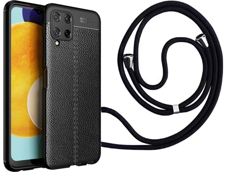 Funda Samsung A22 4G Rugged Leather con Collar Negro