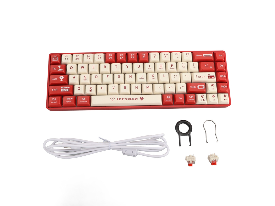 Teclado mecánico para juegos con cable y 68 teclas principales.