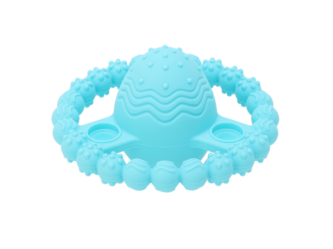 Juguete de dentición de silicona, sonajero vibrador para aliviar las encías, color azul, modelo 2026.