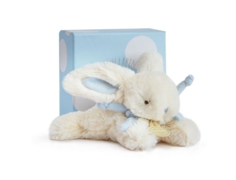 DOUDOU ET COMPAGNIE Peluche suave Conejo Candy 16 cm blanco y azul pastel