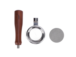 Portafiltro sin fondo de acero inoxidable de 58 mm con mango de madera para cafetera portátil (Otros)