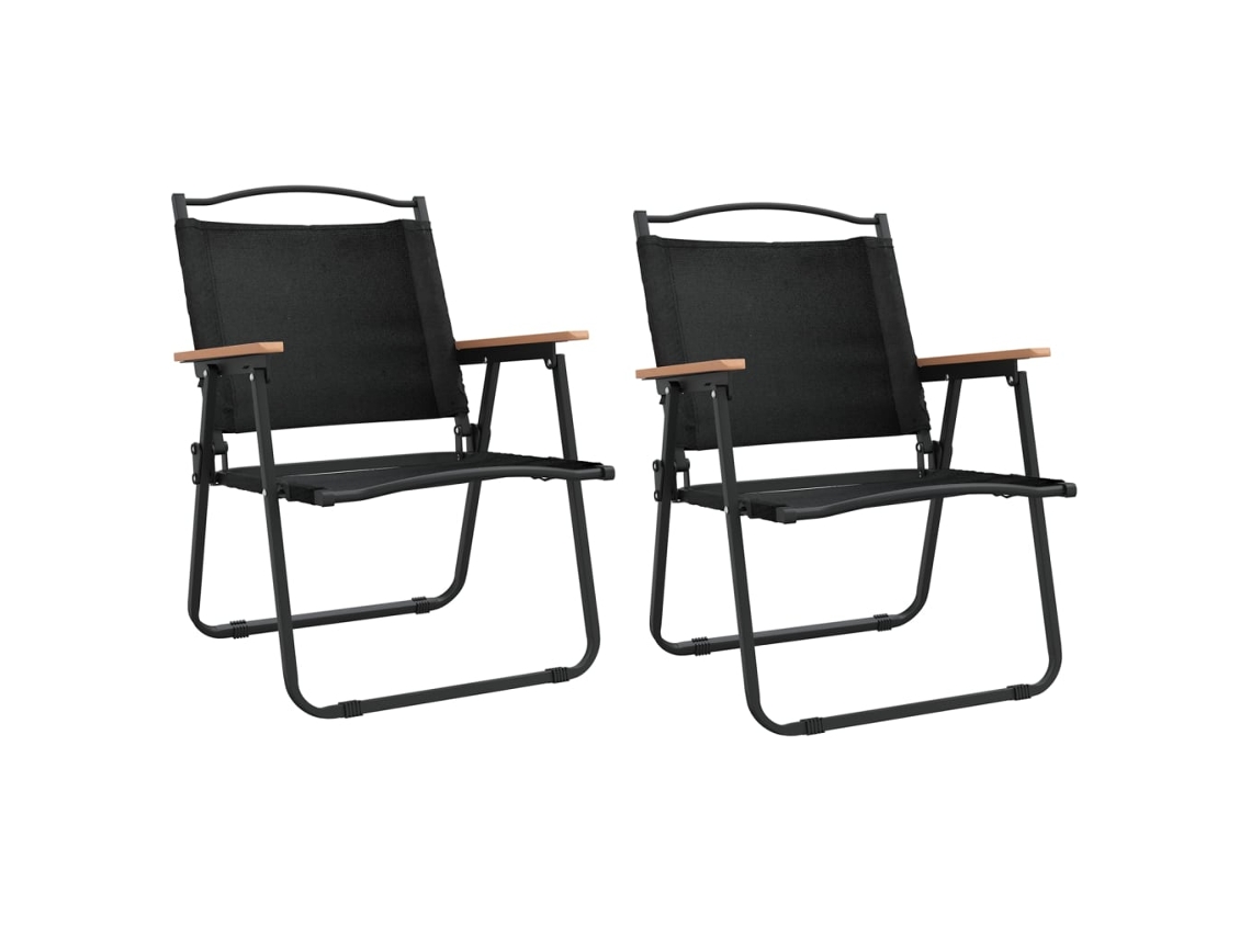 Maison Exclusive - Sillas de camping (2 unidades) 54x55x78 cm, tela Oxford negra