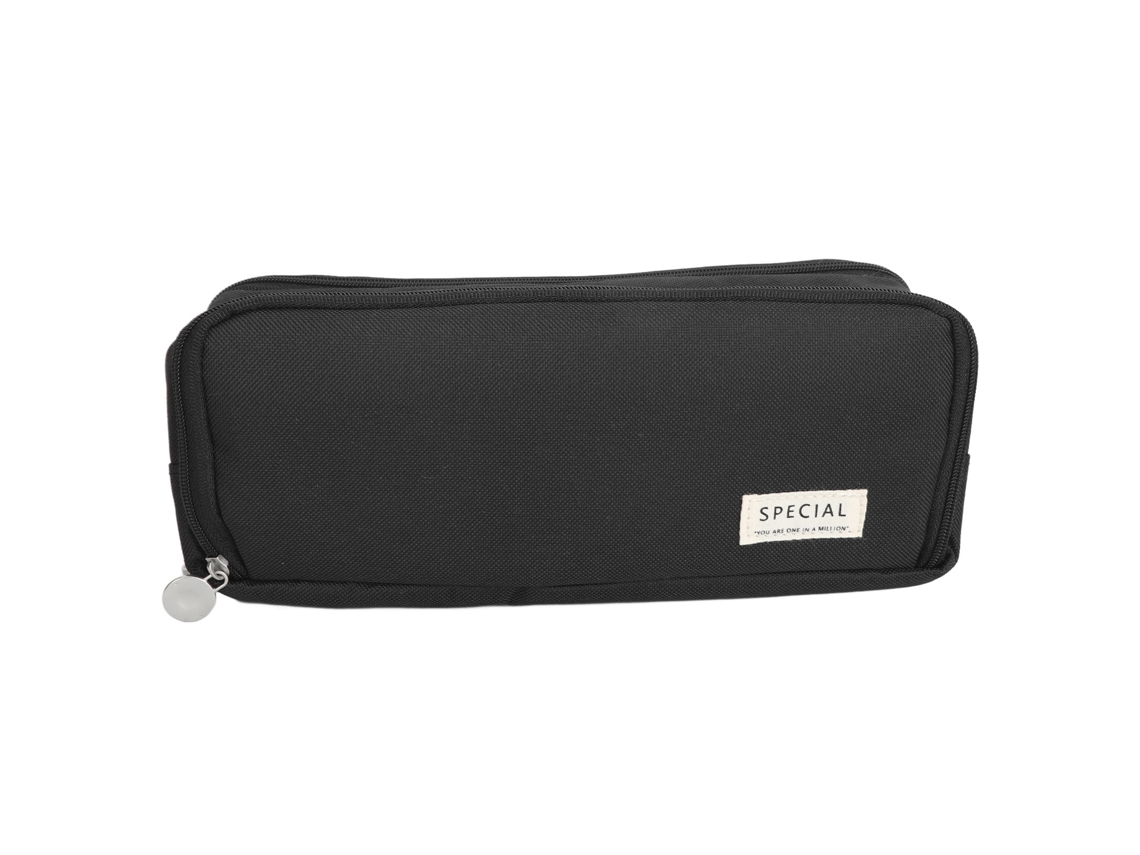 Estuche De Lona Portátil, Versátil Y De Gran Capacidad Para La Escuela O La Oficina - Negro