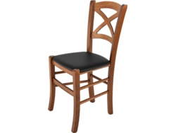 Cadeira T M C S Cross 332NO-110-PN901 (Castanho - 88x43x46 cm - Madeira)