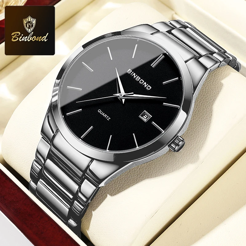 Reloj De Cuarzo Clásico Y Elegante Para Hombre (plateado Y Negro) Con Indicador De Fecha, Acero Inoxidable, Resistente Al Agua De Alta Calidad.