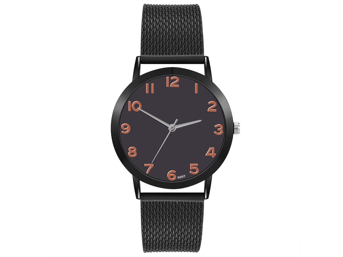 Reloj De Pulsera Unisex De Cuarzo Zhoulianfa, Esfera Redonda Sencilla, Correa De Plástico Negra.