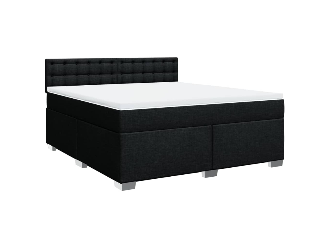 Maison Exclusive - Cama Box Spring Con Colchón Tela Negro 180x200 Cm