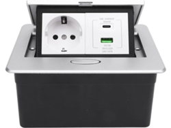 Caja De Conexiones Multitoma De Alta Resistencia Con Puertos Usb A Y C Para La Oficina.