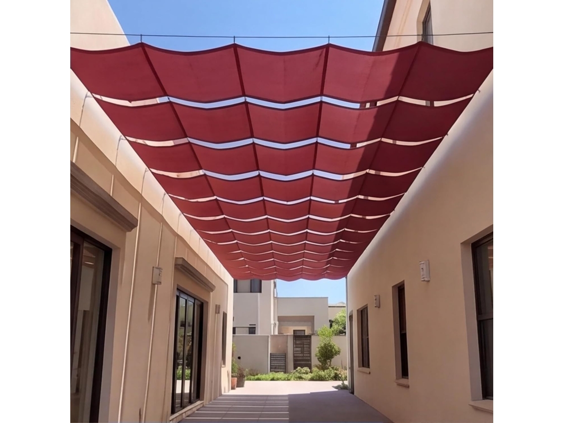 Toldo Retráctil Ondulado (50 X 180 Cm) Resistente De Pes , Impermeable