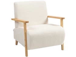 Sillón Nórdico De Sherpa, 74,5 X 76 X 78 Cm, Color Crema.