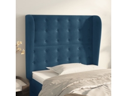 Cabecero Con Orejas De Terciopelo Azul Oscuro 83x23x118/128 Cm