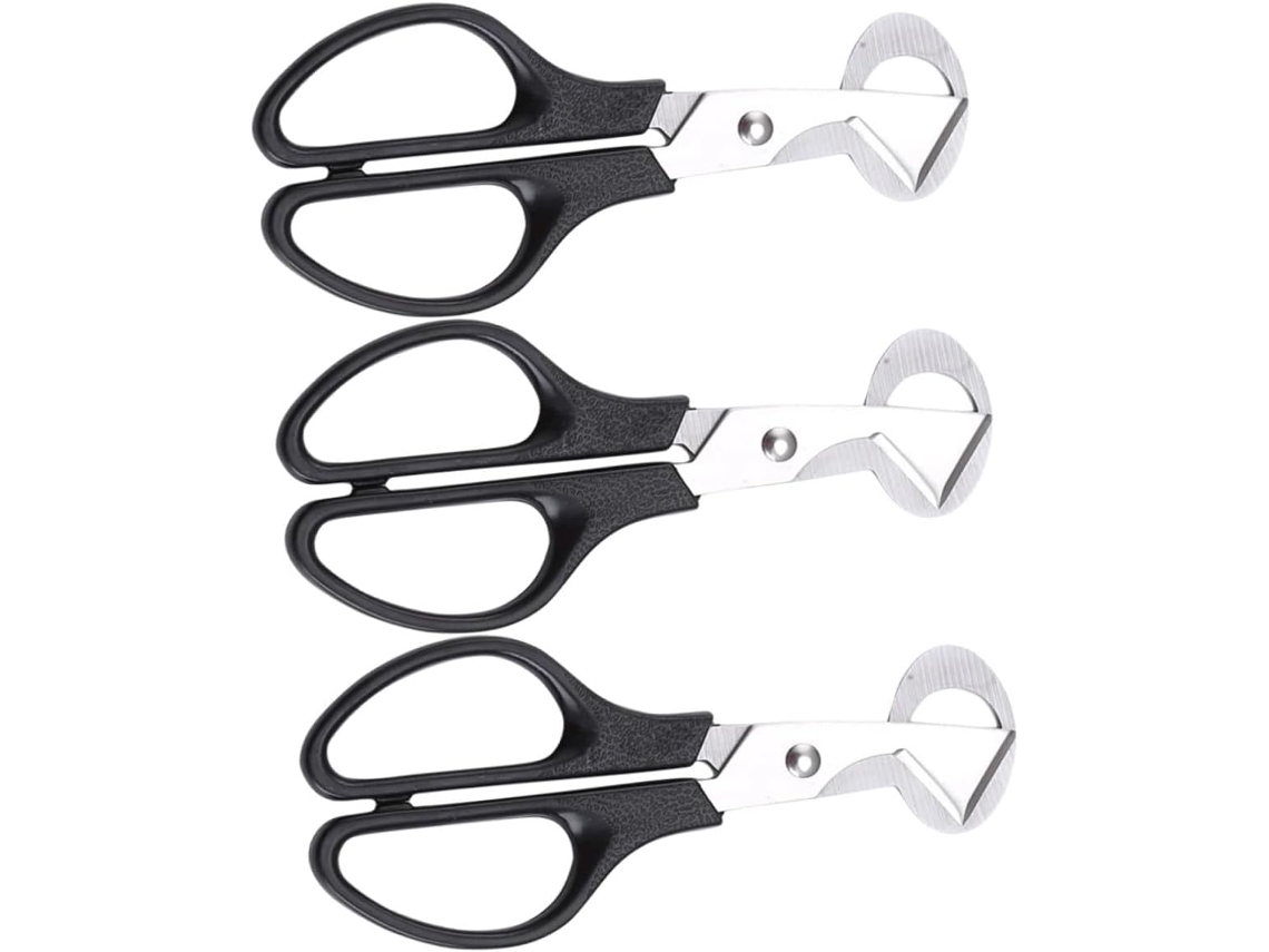 Juego de tijeras de acero inoxidable (3 piezas) para cortar cáscaras de huevo de codorniz. Slowmoose