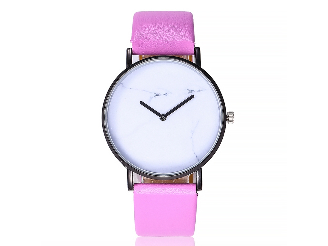 Reloj de pulsera Vansvar para mujer, acero con diamantes de imitación, correa de PU, cuarzo azul.