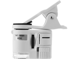 Microscopio De Bolsillo Universal 60x Para Teléfono Con Luz Led, Abs Y Zoom.