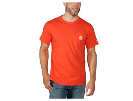 Camiseta Unisex CARHARTT Ajuste Relaxado Force Flex Pocket Naranja (XL)
