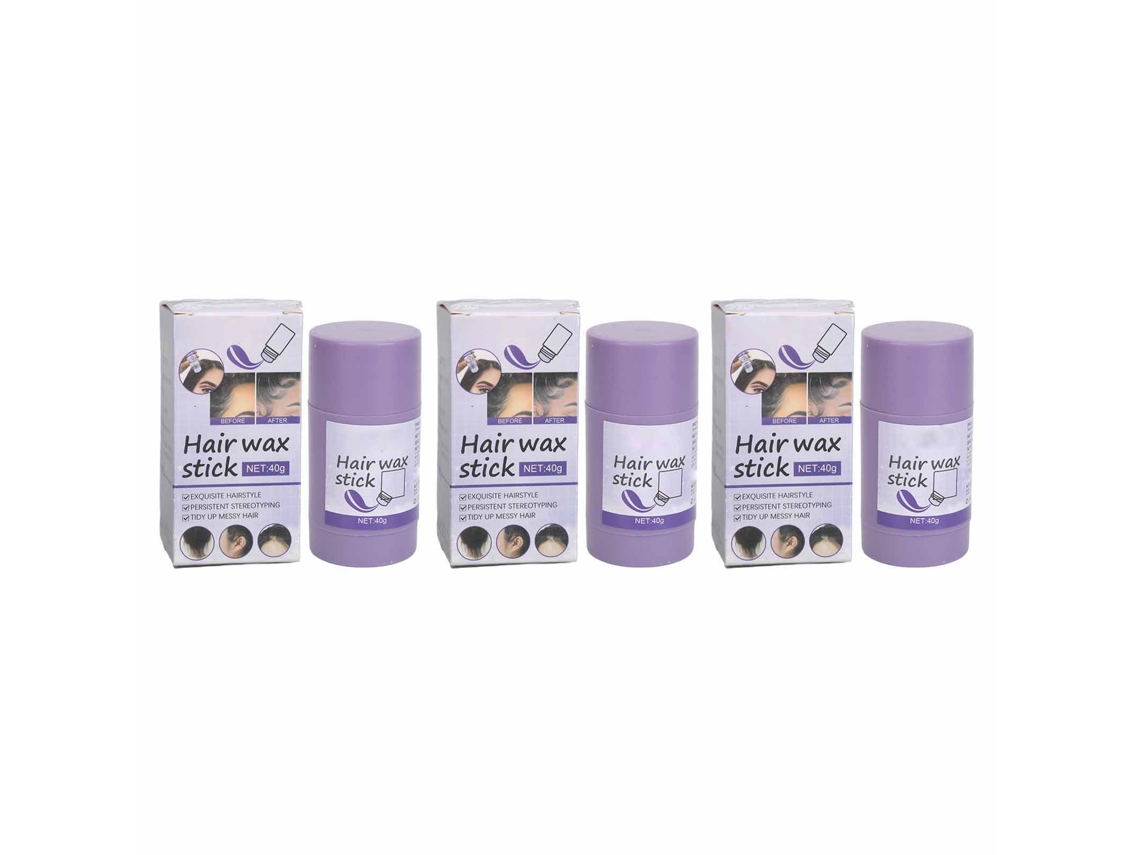 3 Pack Palito De Cera Para Cabello Control De Frizz Borde No Graso Productos De Estilo Temporal 40g